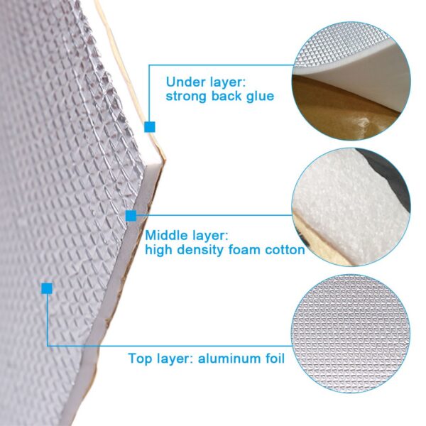 Material insonorizant auto cu strat din aluminiu, dimensiune 100cm x 100 cm x 6mm - imagine 5