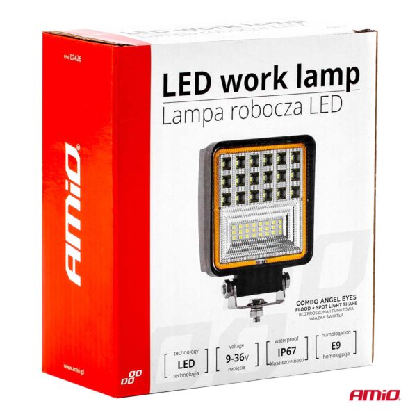 Proiector LED pentru Off-Road, ATV, SSV, cu functie de semnalizare, culoare 6500K, 3360 lm, tensiune 9 - 36V, dimensiuni 110 x 110 mm - imagine 12