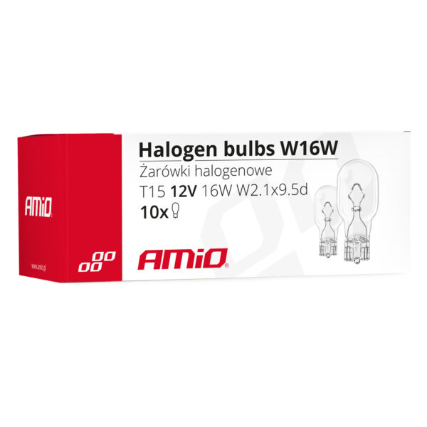 Set 10 becuri cu halogen W16W, T15, 16W, W2.1x9.5d, 12V - imagine 3
