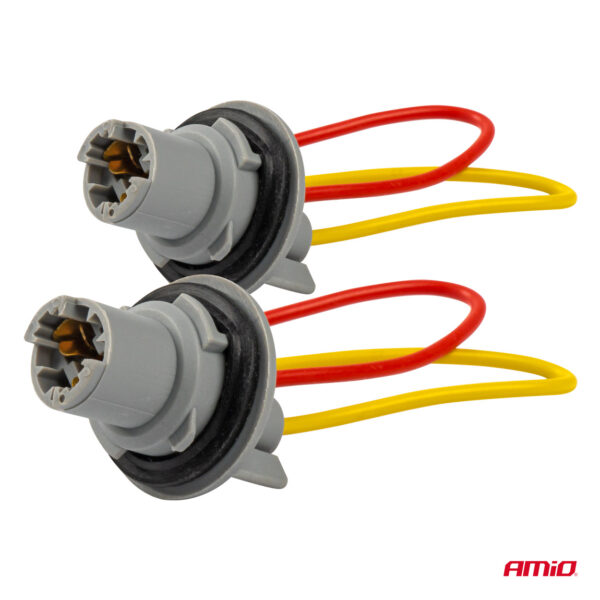 Set 2 socluri bec T15, W16W, W5W, cu garnitura din cauciuc - imagine 2