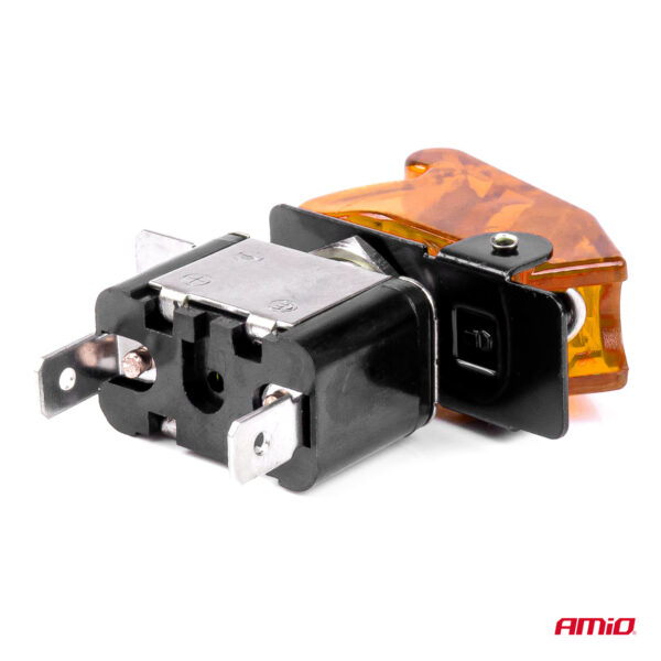 Comutator iluminat (intrerupator) cu protectie, destinatie auto, moto, ATV, SSV, Off-Road, model "TOP GUN", tensiune 12V - 24V, culoare Orange - imagine 4