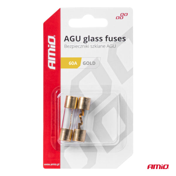 Set 2 sigurante din sticla tip AGU, contacte aurite, 60A - imagine 3