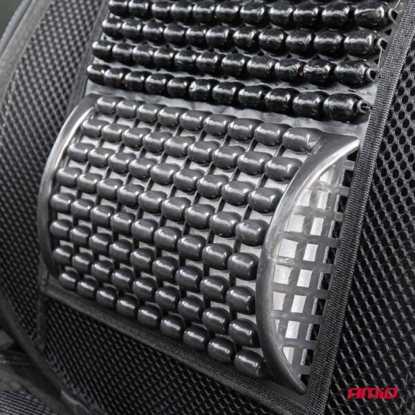 Husa scaun auto cu bile de masaj si suport lombar, dimensiuni 98 x 49 cm, culoare Neagra - imagine 3