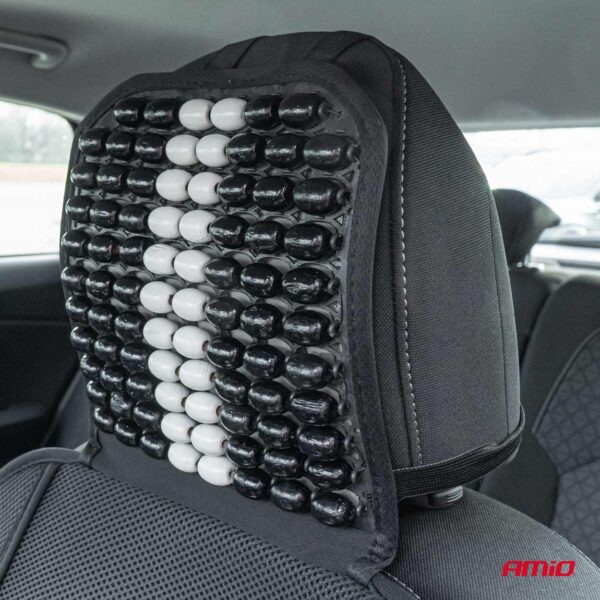 Husa scaun auto cu bile de masaj, suport lombar si tetiera, dimensiuni 131 x 46 cm, culoare Neagra - imagine 4