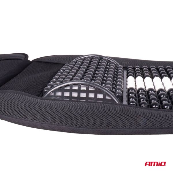 Husa scaun auto cu bile de masaj, suport lombar si tetiera, dimensiuni 131 x 46 cm, culoare Neagra - imagine 7