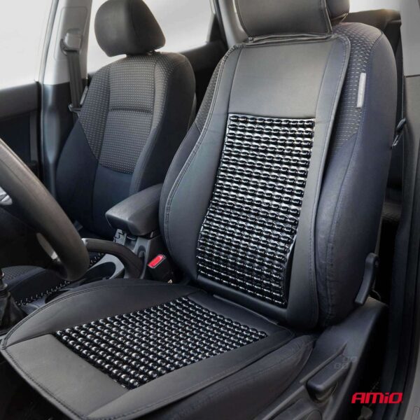 Husa scaun auto cu bile de masaj, suport lombar si tetiera, dimensiuni 147 x 68 cm, culoare Neagra - imagine 2