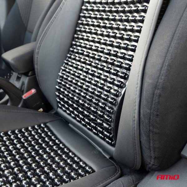 Husa scaun auto cu bile de masaj, suport lombar si tetiera, dimensiuni 147 x 68 cm, culoare Neagra - imagine 4