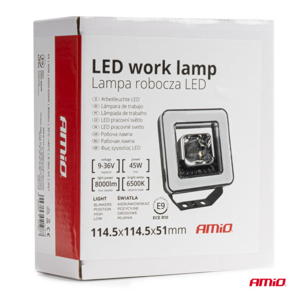 Proiector LED cu Angel Eye model AWL57, pozitie, semnalizare, faza lunga/scurta, pentru Off-Road, ATV, SSV, putere 45W, 8000lm, tensiune 9-36V, dimensiuni 114,5 x 114,5 x 51 mm - imagine 11