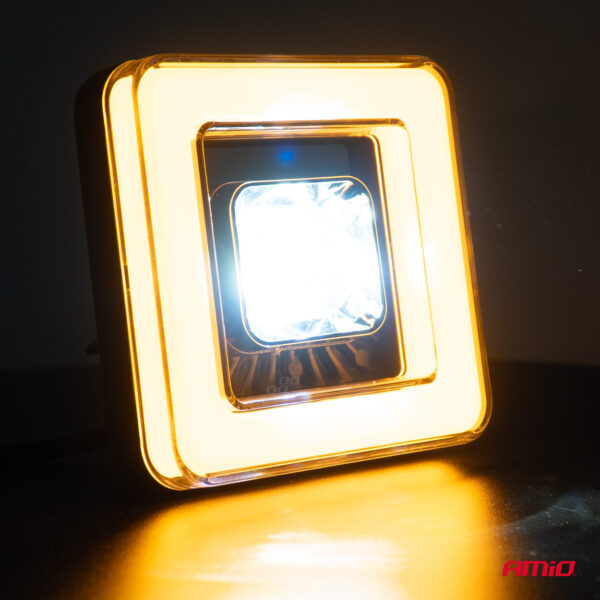 Proiector LED cu Angel Eye model AWL57, pozitie, semnalizare, faza lunga/scurta, pentru Off-Road, ATV, SSV, putere 45W, 8000lm, tensiune 9-36V, dimensiuni 114,5 x 114,5 x 51 mm - imagine 4