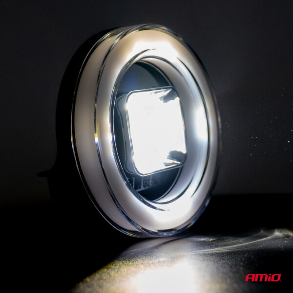 Proiector LED cu Angel Eye model AWL58, pozitie, semnalizare, faza lunga/scurta, pentru Off-Road, ATV, SSV, putere 45W, 8000lm, tensiune 9-36V, dimensiuni 114,5 x 114,5 x 52 mm - imagine 2