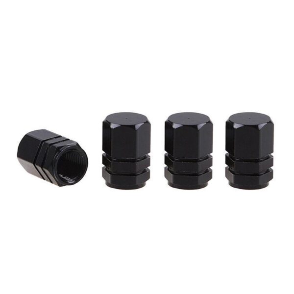Set capacele auto pentru ventil hexagon negru 4 buc - imagine 2