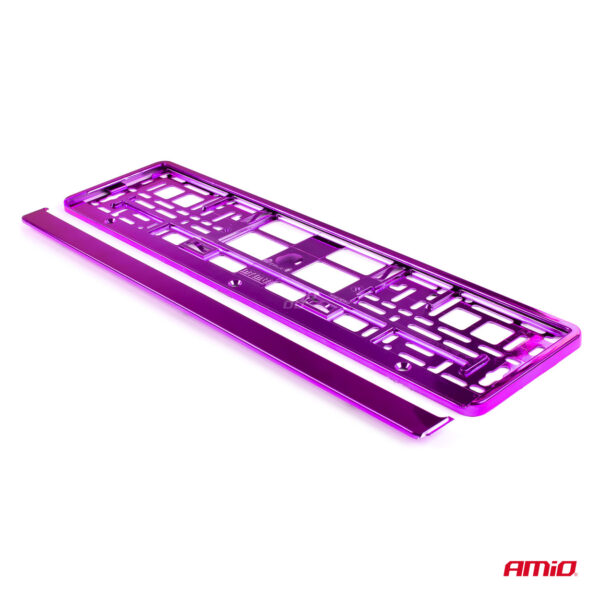 Suport numar inmatriculare din plastic, calitate Premium, culoare VIOLET - imagine 3