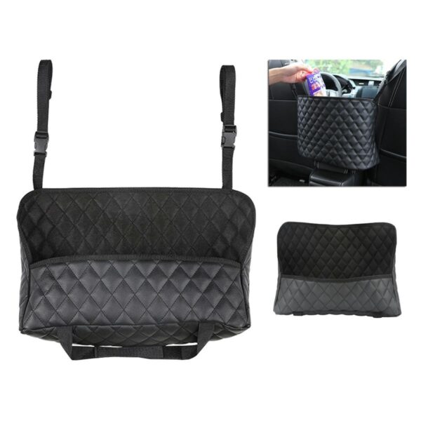 Organizator scaun auto de tip sacosa, 27 x 39cm, culoare neagra - imagine 2