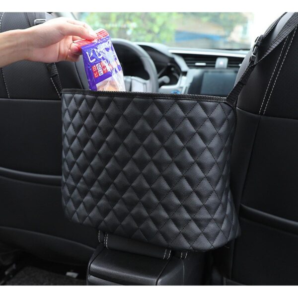 Organizator scaun auto de tip sacosa, 27 x 39cm, culoare neagra - imagine 5