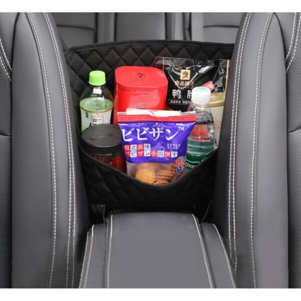 Organizator scaun auto de tip sacosa, 27 x 39cm, culoare neagra - imagine 6