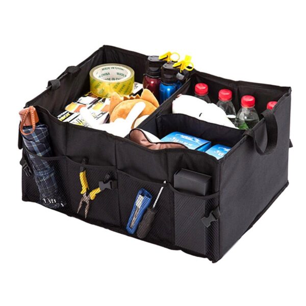 Organizator portbagaj auto cu 9 buzunare, 55 x 38 x 26cm, culoare neagra - imagine 2