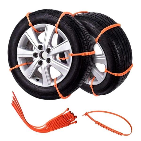 Set 10 benzi Anti-Derapante pentru Anvelope Auto, reglabile, lungime 93,5 cm - imagine 2
