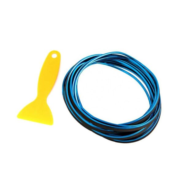 Banda decor interior crom TUNING, 5m, ALBASTRU - imagine 4