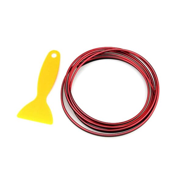 Banda decor interior crom TUNING, 5m, ROSU - imagine 4