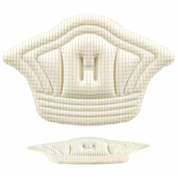 Set 10 buc. (5 seturi) de pernite protectie calcaie pentru incaltaminte, autoadezive, din spuma moale si material textil, culoare CREM - imagine 2