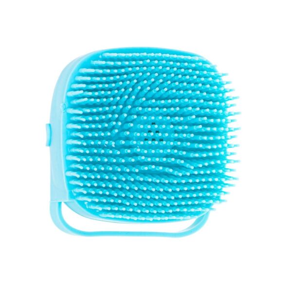 Perie din silicon cu dozator de sampon pentru spalare caini sau pisici, 7,5 x 7,5 cm, culoare albastra - imagine 5