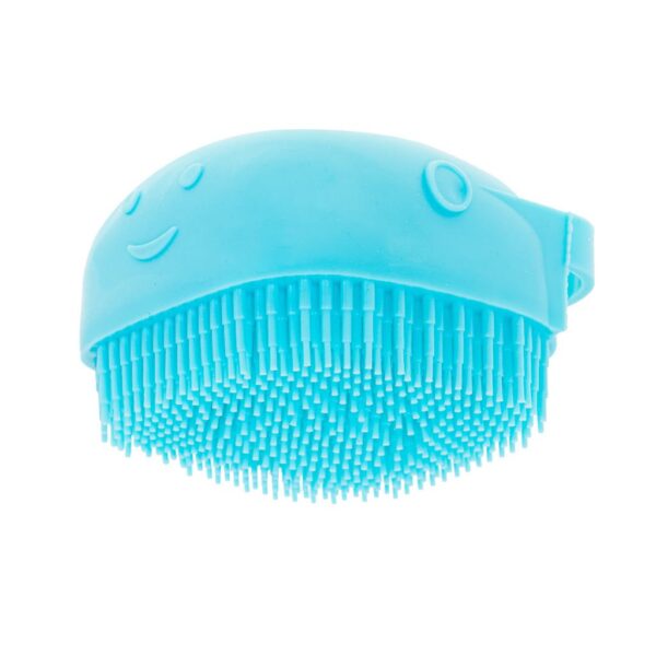 Perie din silicon cu dozator de sampon pentru spalare caini sau pisici, 7,5 x 7,5 cm, culoare albastra - imagine 6