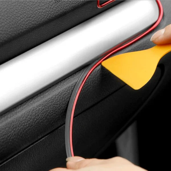 Banda decor interior crom TUNING, 5m, ARGINTIU - imagine 3