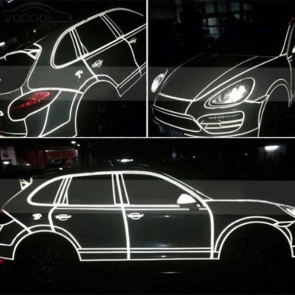 2 x Sticker Reflectorizant "OUTLINE DECO", culoare ARGINTIU, dimensiune 1cm x 8m - imagine 5